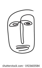 Surreal Faces Continuous line, drawing of set faces and hairstyle, fashion concept, woman beauty minimalist, vector illustration pretty sexy. Contemporary portrait