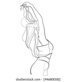 Surreal Faces Continuous line, dibujo de rostros y peinado, concepto de moda, mujer belleza minimalista, ilustración vectorial bastante sexy. Retrato contemporáneo