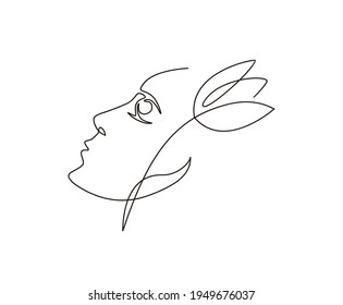 Surreal Faces Continuous line, drawing of set faces and hairstyle, fashion concept, woman beauty minimalist, vector illustration. Poster and wall art design outline design concept.