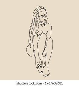 Surreal Faces Continuous line, drawing of set faces and hairstyle, fashion concept, woman beauty minimalist, vector illustration pretty sexy. Contemporary portrait