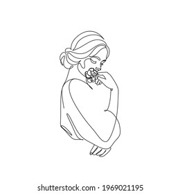 Surreal Faces Continuous line, drawing of set faces and hairstyle, fashion concept, woman beauty minimalist, vector illustration pretty sexy. Contemporary portrait