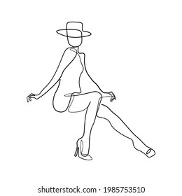 Surreal Faces Continuous line, dibujo de rostros y peinado, concepto de moda, mujer belleza minimalista, ilustración vectorial bastante sexy. Retrato contemporáneo
