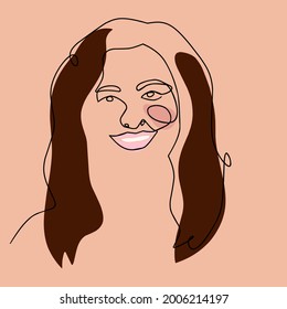 Surreal Faces Continuous line, drawing of faces and hairstyle, fashion concept, woman beauty minimalist, vector illustration pretty sexy. 