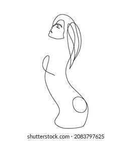 Surreal Faces Continuous line, drawing of set faces and hairstyle, fashion concept, woman beauty minimalist, vector illustration pretty sexy. Contemporary portrait