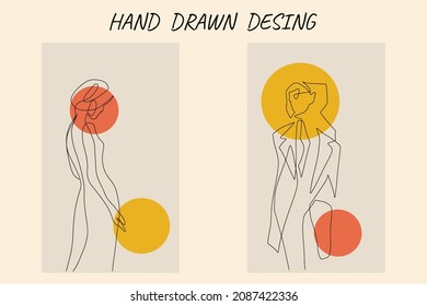 Surreal Faces Continuous line, drawing of set faces and hairstyle, fashion concept, woman beauty minimalist, vector illustration pretty sexy. Contemporary portrait
