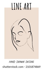 Surreal Faces Continuous line, dibujo de rostros y peinado, concepto de moda, mujer belleza minimalista, ilustración vectorial bastante sexy. Retrato contemporáneo