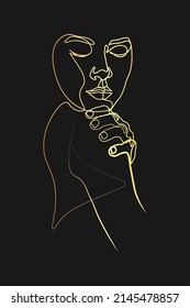 Surreal Faces Continuous line, dibujo de caras y peinados, concepto de moda, belleza de la mujer, minimalista, ilustración vectorial, bastante sexy. Retratos contemporáneos
Oro negro