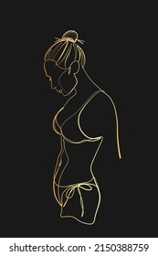 Surreal Faces Continuous line, drawing of set faces and hairstyles, fashion concept, woman's beauty, minimalist, vector illustration, pretty sexy. Love yourself and take care of yourself.
