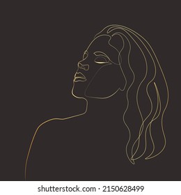 Surreal Faces Kontinuierliche Linie, Zeichnung von Gesichtern und Frisuren, Mode-Konzept, Frau's Schönheit, minimalistisch, Vektorgrafik, ziemlich sexy. Kümmere dich um dich!