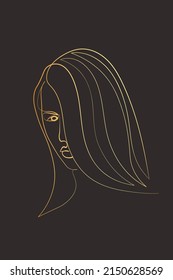 Surreal Faces Continuous line, dibujo de caras y peinados, concepto de moda, belleza de la mujer, minimalista, ilustración vectorial, bastante sexy. Cuídate.