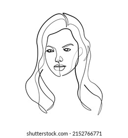 Surreal Faces Continuous line, dibujo de caras y peinados, concepto de moda, belleza de la mujer, minimalista, ilustración vectorial, bastante sexy. Cuídate.
