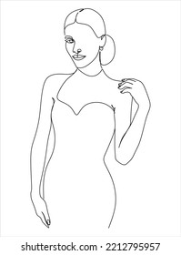 Surreal Faces Continuous line, drawing of set faces and hairstyle, fashion concept, woman beauty minimalist, vector illustration pretty sexy. Contemporary portrait