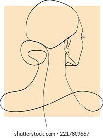 Surreal Faces Continuous line, dibujo de caras y peinados, concepto de moda, belleza de la mujer, minimalista, ilustración vectorial, bastante sexy. Cuídate.
