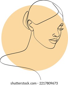 Surreal Faces Continuous line, drawing of set faces and hairstyles, fashion concept, woman's beauty, minimalist, vector illustration, pretty sexy. Take care of yourself.