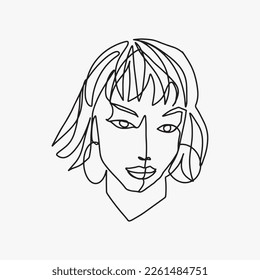 Surreal Faces Continuous line, dibujo de caras y peinados, concepto de moda, belleza de la mujer, minimalista, ilustración vectorial, bastante sexy. Cuídate.