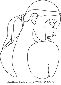 Surreal Faces Continuous line, drawing of set faces and hairstyles, fashion concept, woman's beauty, minimalist, vector illustration, pretty sexy. Love yourself and take care of yourself.