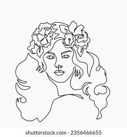 Surreal Faces Continuous line, drawing of set faces and hairstyles, fashion concept, woman's beauty, minimalist, vector illustration, pretty sexy. Love yourself and take care of yourself.