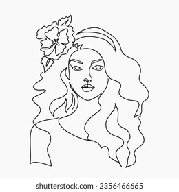Surreal Faces Continuous line, dibujo de caras y peinados, concepto de moda, belleza de la mujer, minimalista, ilustración vectorial, bastante sexy. Ama y cuídate.