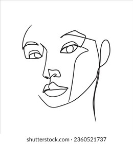 Surreal Faces Continuous line, drawing of set faces and hairstyles, fashion concept, woman's beauty, minimalist, vector illustration, pretty sexy. Love yourself and take care of yourself.