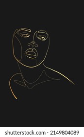 Surreal Faces one line, drawing of set faces and hairstyles, fashion concept, woman's beauty, minimalist, pretty . Contemporary portraits with a positive 