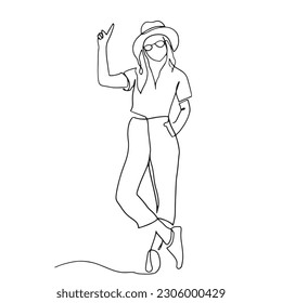 Rostros surrealistas en una línea, dibujo de caras y peinados, concepto de moda, belleza de la mujer, minimalista, bastante sexy. Retratos contemporáneos con actitud positiva y rodeados
