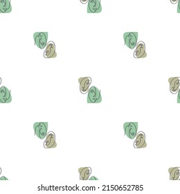 Surreal gegenüber einem einzeiligen Muster. Abstraktes minimalistisches Kunstdesign für Druck, Cover, Tapete, Minimale und natürliche Wandkunst. Vektorgrafik auf weißem Hintergrund.