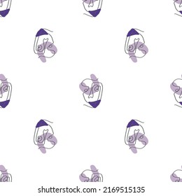 Surreal gegenüber einem einzeiligen Muster. Abstraktes minimalistisches Kunstdesign für Druck, Cover, Tapete, Minimale und natürliche Wandkunst. Vektorgrafik auf weißem Hintergrund.