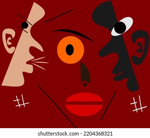 Surreal faces and their eyes that are watching you