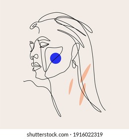 surreal faces vector line art. Minimalist portrait. 