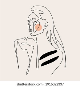 surreal faces vector line art. Minimalist portrait. 