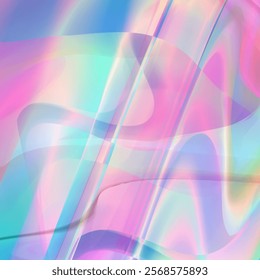 Surreal holo patterns background vector illustration. Iridescent abstract ornament gradient for creative artworks. Rainbow glitter decor	
