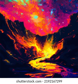 A surreal and mysterious landscape
