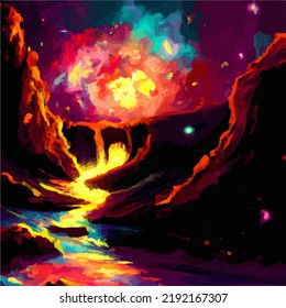 A surreal and mysterious landscape