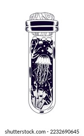 surreal sea jellyfish icon isolated
