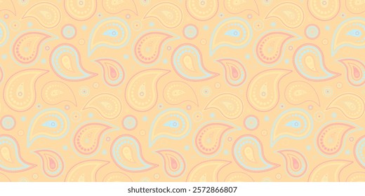 Surreal silk a intricacy eco. Fashion drawn of outline designer. Seamless swatch with simplicity paisley. Image flourish by trendy greeting.