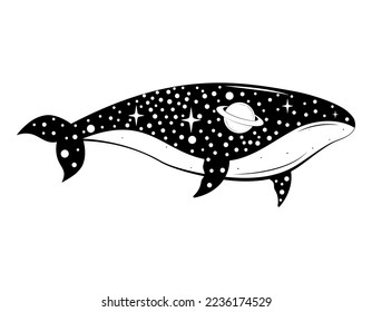 surreal whale design with the space on it