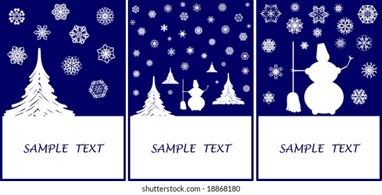 Surreal winter vector greeting-cards