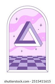Cartel de surrealismo elemento geométrico triángulo abstracto. Ilustración vectorial en estilo minimalista