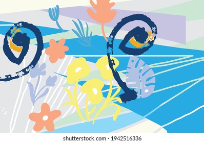 A surrealist face, with a combination of herbs and flowers, is perfect for various purposes