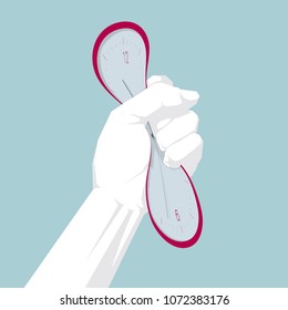 Surrealistic design. Hold the clock in one hand,Clock distortion.