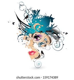 Surrealistic vector girl