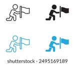 Surrender capitulate give up icon black and white vector outline sign
