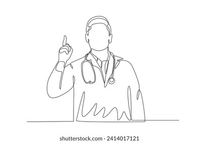 Surrender to God. National doctors day one-line drawing