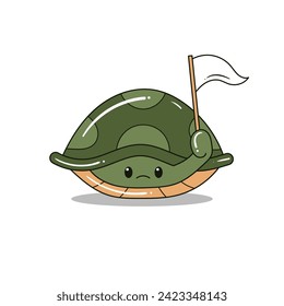 surrendered turtle character vector. vector icon cartoon illustration icon