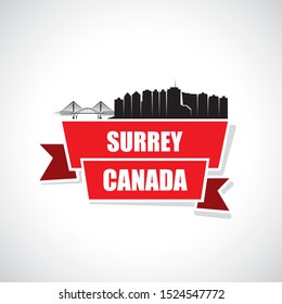 Surrey BC skyline - British Columbia, Canada - vector illustration