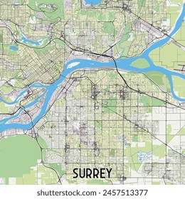 Surrey Canada map poster art