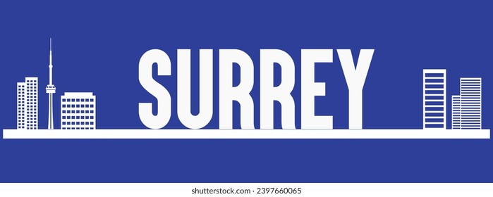 Surrey city, Canada beautiful vector illustration in letter