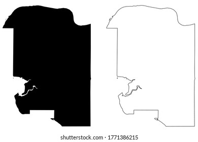 Surrey City (Canada, British Columbia Province) map vector illustration, scribble sketch City of Surrey map