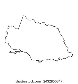 Mapa del condado de Surrey, división administrativa de Jamaica. Ilustración vectorial.