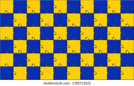 surrey flag made with jigsaw puzzle pieces.
